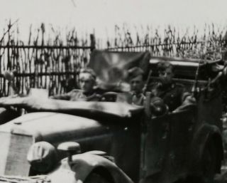 WW2 Vintage Photo of German Military Soldiers In Vehicle World War II 2