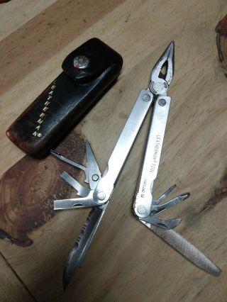 Vintage Leatherman Multi - Tool With Leather Case Great Shape