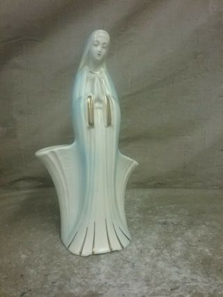 Vintage Ceramic Virgin Mary Guadeloupe Holy Mother Religious Planter Vase
