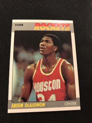 1987/88 Fleer Basketball " Set Break " Akeem Hakeem Olajuwon 80 Gem Sharp