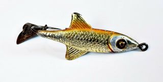 Fred Arbogast 2.  25 " Baby Tin Liz Lure Gold Sheen Made In Oh 1920s