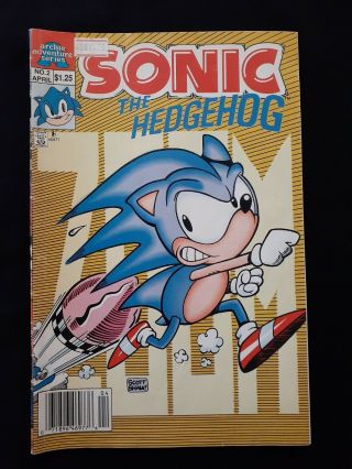 Vintage Sonic The Hedgehog Comic No2 April 1993 Archie Comics.