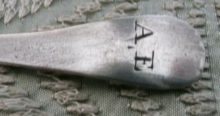 George III Solid Silver Rat Tail Tea Spoon,  English,  indistinct marks. 2