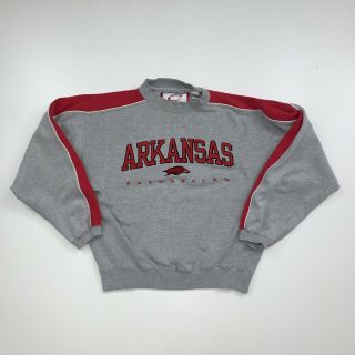 Vintage 90s Arkansas Razorbacks Crewneck Sweatshirt Size Medium Ncaa