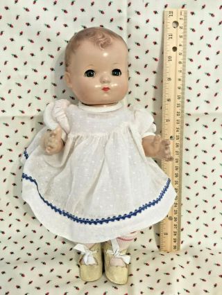 Vintage Effanbee Patsy Baby 11 " Composition Open/close Blue Eyes (h28)