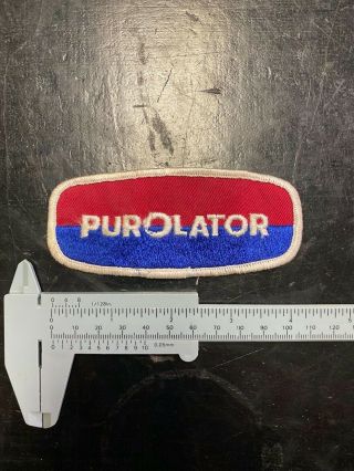 Vintage Purolator Oil Filters Auto Racing Advertising Patch Red White Blue