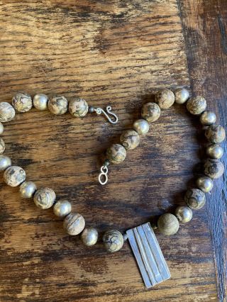 Vintage Silver Beaded Necklace