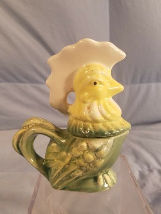 Vintage Rooster Chicken Salt And Pepper Shakers 2 Piece Green Yellow Japan