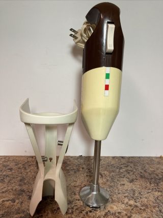 Vintage Hand Mixer Blender Immersion Wand Type Chopper E23 Made In Italy 100w