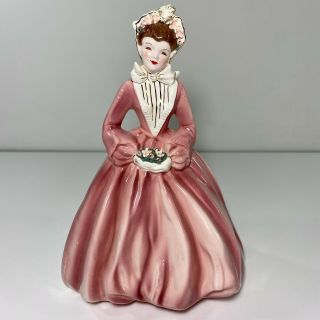 Vintage Florence Ceramics " Sue - Ellen " Pink Dress 8” Figurine Gone With The Wind