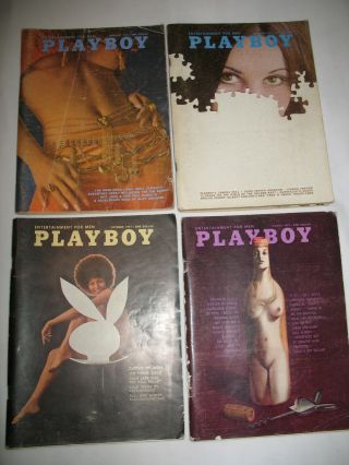 Set 4 Vtg Playboy Magazines Men 