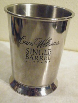 Evan Williams Single Barrel Vintage Julep Cup Bourbon Whiskey Silver Tone Metal