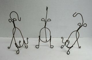 3 Vintage Gold Twisted Wire Cup & Saucer / Plate Display Stands