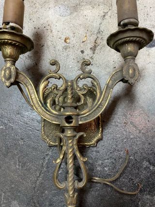 Antique Solid Brass Wall Sconces Two Arm 2