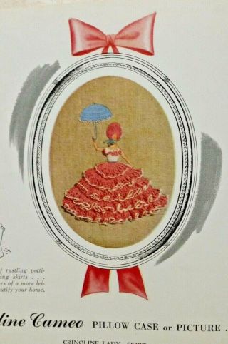 Crinoline Lady In Crochet Pattern Book No 262 - Vintage 1949 Spool Cotton Co. 3