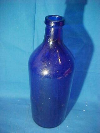 Early 20thc Cobalt Blue Drug Store Bottle C.  Hotchkiss Peppermint Oil Lyons Ny