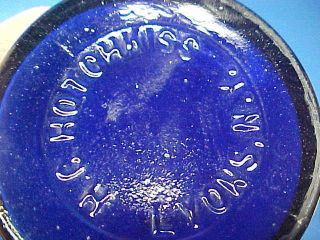 Early 20thc COBALT BLUE Drug Store BOTTLE C.  HOTCHKISS Peppermint Oil LYONS NY 2
