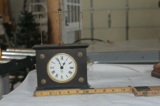 Antique Mantle Clock With Brass Trim