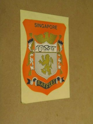 Raffles Hotel,  Singapore Vintage Luggage Label/sticker 7/22