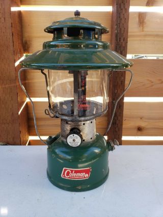 Vintage 1966 Coleman Lantern Model 220f With Globe Dated 66