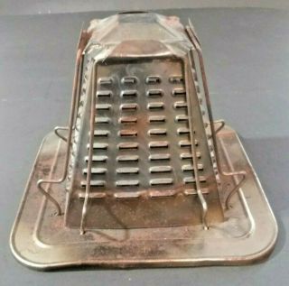 Vintage Tin Metal Campfire/camping/open Flame Pyramid 4 Slice Bread Toaster