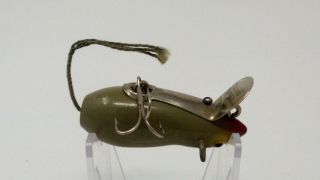 PAW PAW Bait Co.  Fishing Lure,  Wood,  Gray MOUSE with Cord Tail 3