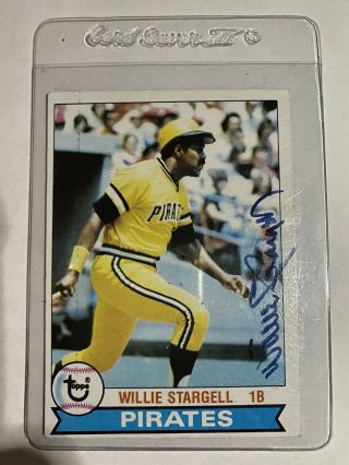 Autographed 1979 Topps Willie Stargell Pittsburgh Pirates 55 with 2 more Cards 2