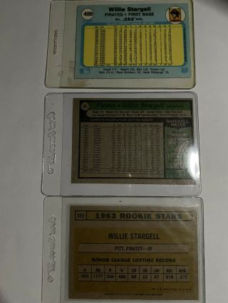 Autographed 1979 Topps Willie Stargell Pittsburgh Pirates 55 with 2 more Cards 3