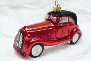 Vintage Kurt Adler Polonaise Old Car Glass Ornament Classic Car Guy Christmas
