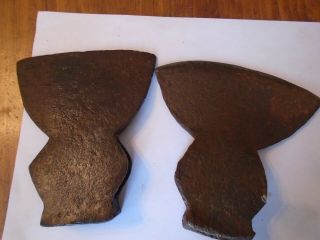Antique Blacksmith Hand Forged Broad Axe Heads (2) 2