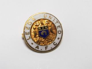 Leeds United Fc - Vintage Enamel Coffer Crest Badge
