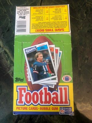 1987 Topps Football Empty Wax Box Joe Montana Dan Marino Cards On Bottom
