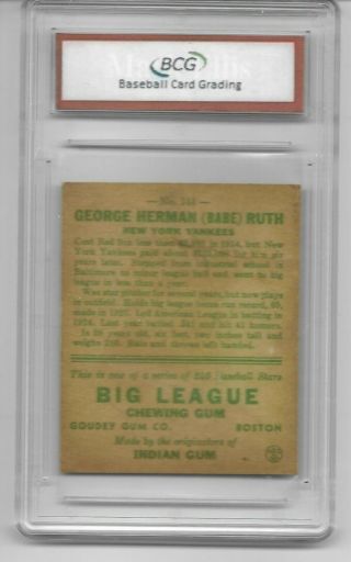 1933 Goudey Babe Ruth 144 - Below - BCG Ex 5 2