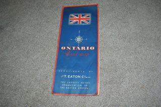 Vintage Ontario Canada By T.  Eaton C.  Road Map