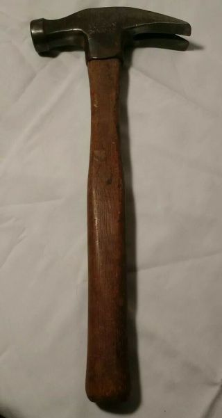 Antique Vulcan Dynamic 24 Oz Claw Hammer With 13 " Orig Hickory Handle Vr18