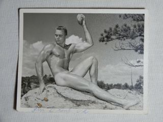 Vintage Physique Photography,  Early Posing Strap Era Male Nude Outdoors,  Wpg 4x5