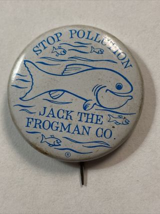Vtg Pinback Pin Button Scuba Diving Jack The Frogman Co Midwest Minneapolis
