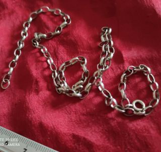 Lovely Chunky Link Vintage Hallmarked Sterling Silver Rolo Chain,  6.  6 Grams,  18.  5 "