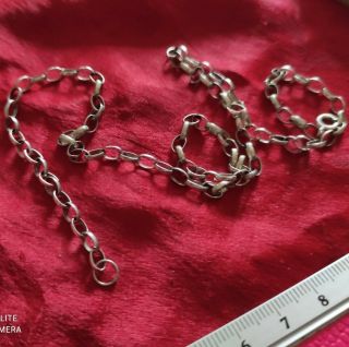 LOVELY CHUNKY LINK VINTAGE HALLMARKED STERLING SILVER ROLO CHAIN,  6.  6 GRAMS,  18.  5 