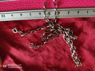 LOVELY CHUNKY LINK VINTAGE HALLMARKED STERLING SILVER ROLO CHAIN,  6.  6 GRAMS,  18.  5 