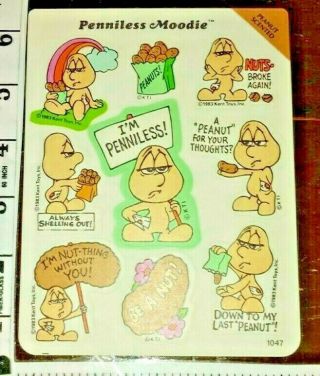 Vintage Stickers,  Moodies,  Scratch And Sniff,  Peanut Scented,  Sheet