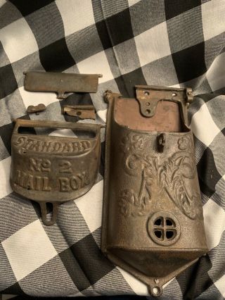 Antique Cast Iron Standard No.  2 Mailbox,  Parts,  Craft,  Decor,  Possibly Repair
