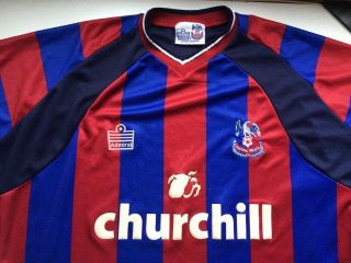 Vintage Crystal Palace Fc Adult Football Shirt By Admiral.  Size Large.