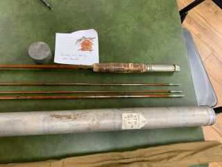Barney And Berry 3 Piece Split Bamboo Fly Rod 9 Ft Impregnated