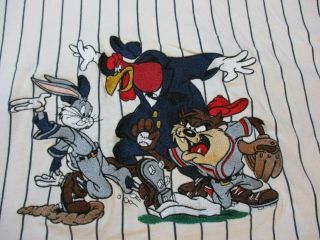 Vintage 1994 Acme All Stars Looney Tunes Sewn Baseball Jersey Bugs Bunny Taz M/l