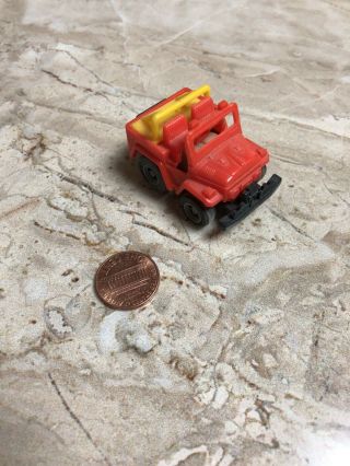 Vintage 1981 Takara Penny Racers Red And Yellow Toy Jeep