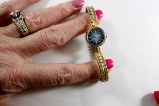One Ladies Vintage Timex Wind Up Wrist Watch Runs Good W/speidel Band