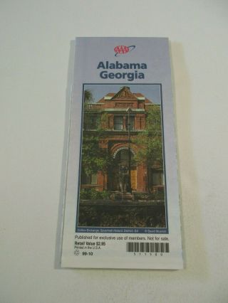 Vintage 2000 Aaa Alabama Georgia State Highway Travel Road Map - B2