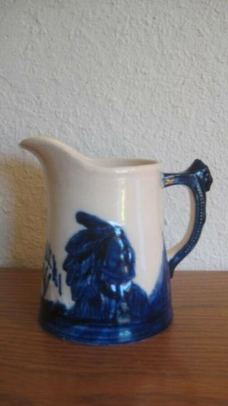 Antique Pint (5 1/2 Inch) Sleepy Eye Pitcher By Monmouth Pottery