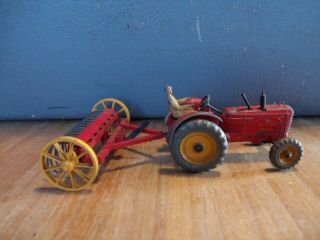Meccano Dinky Toys Massey Harris Vintage Tractor Farming Farm Vehicle Die - Cast